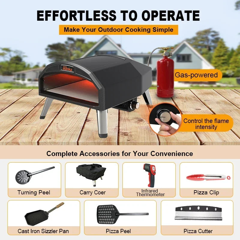 500°C Gas Pizza Oven – Portable Outdoor Italian Style Pizza Maker