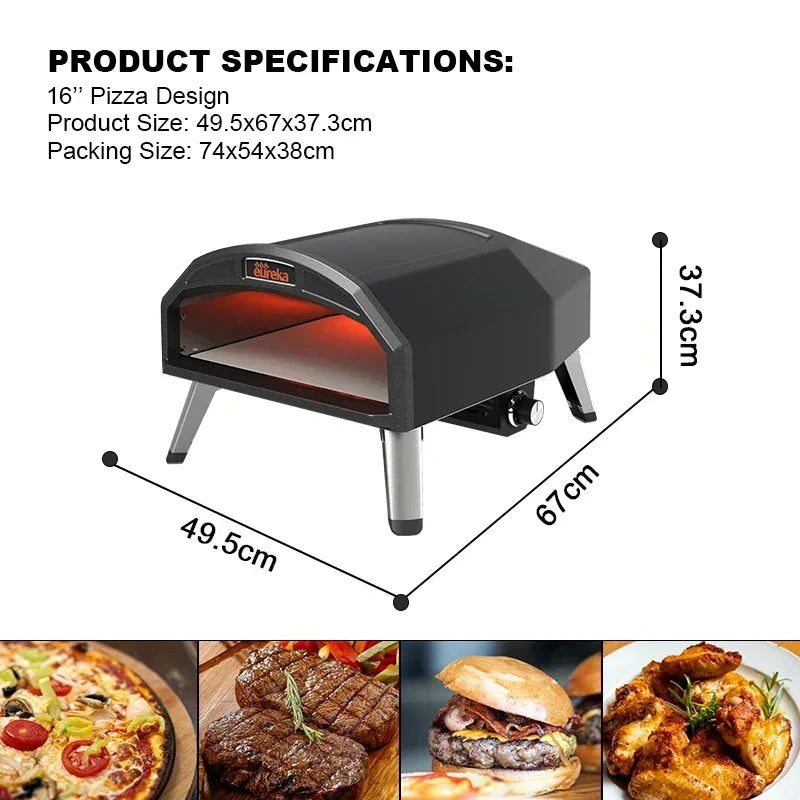 500°C Gas Pizza Oven – Portable Outdoor Italian Style Pizza Maker