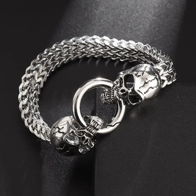 Men's Gothic Skull Bracelet – Punk Style Stainless Steel Jewelry