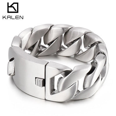 Gold Chunky Link Bracelet – 31mm Bold Stainless Steel Jewelry