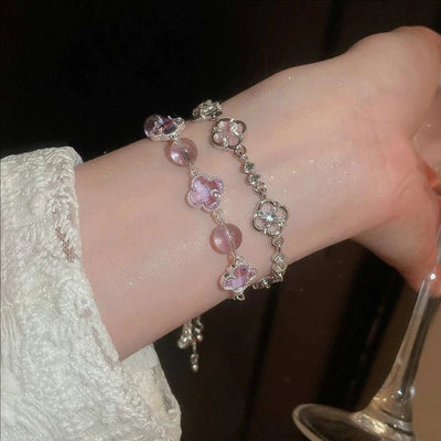 Crystal Flower Bracelet – Elegant Adjustable Jewelry for Women
